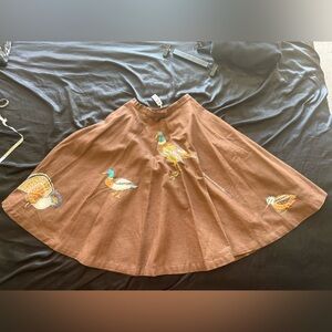 True Vintage 50s Rhinestone Novelty Bird circle Skirt